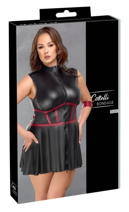Šaty Cottelli Bondage Plus s putami a maskou