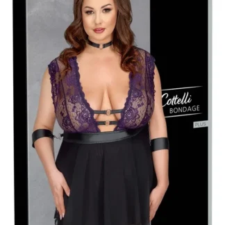 Súprava Cottelli Bondage Plus: babydoll, obojok a putá