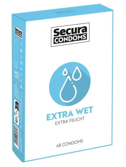 Secura Extra Wet – kondómy s extra lubrikáciou 48 ks