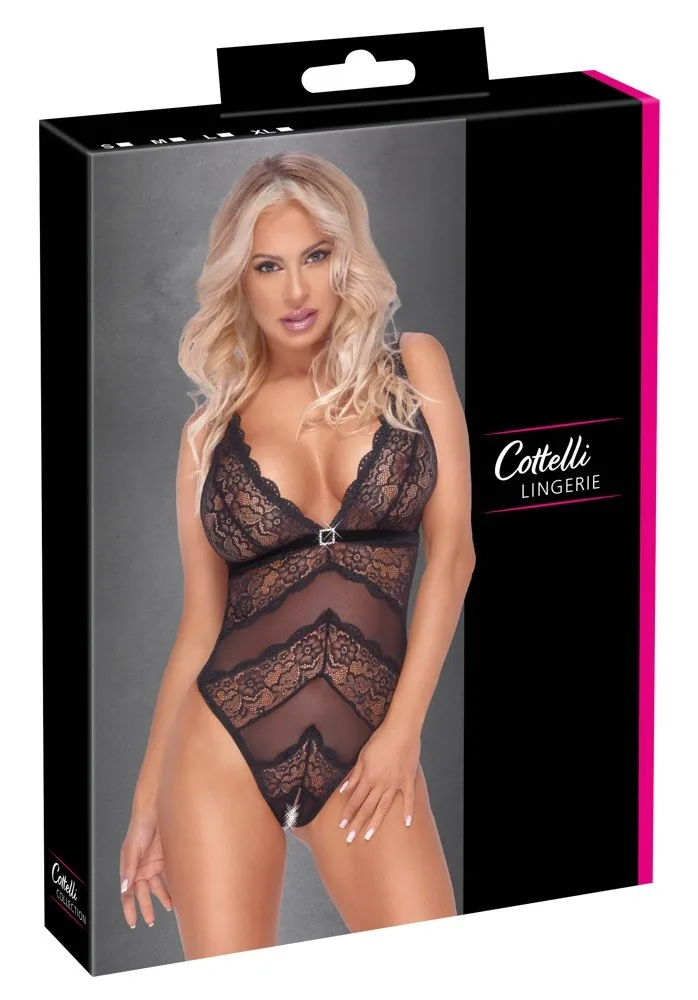 Body Cottelli Lingerie s otvoreným rozkrokom
