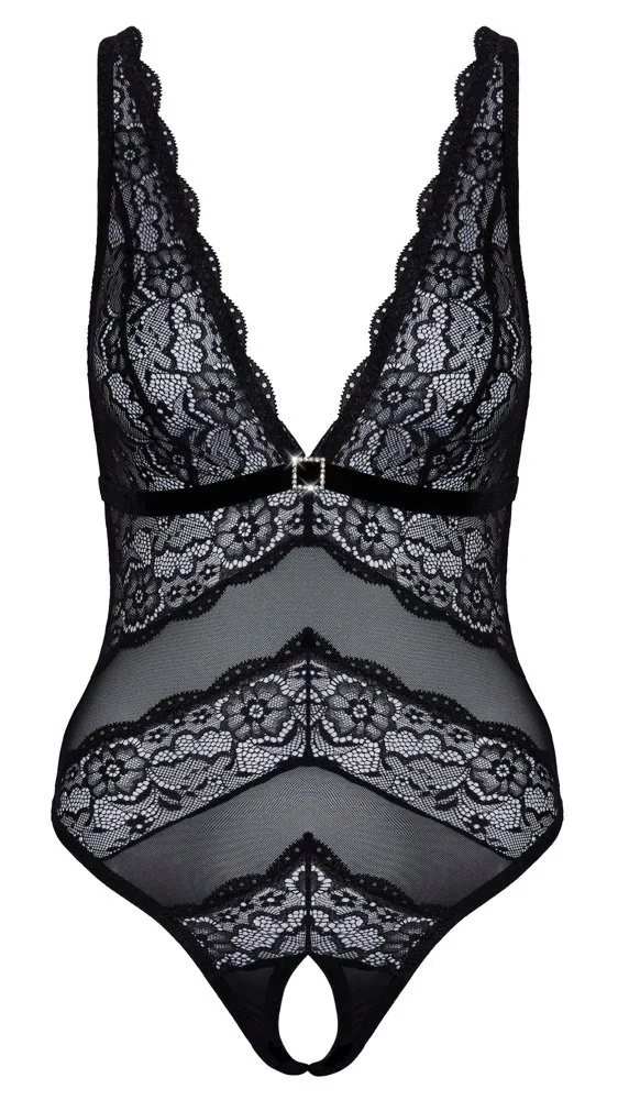 Body Cottelli Lingerie s otvoreným rozkrokom – Obrázok 3