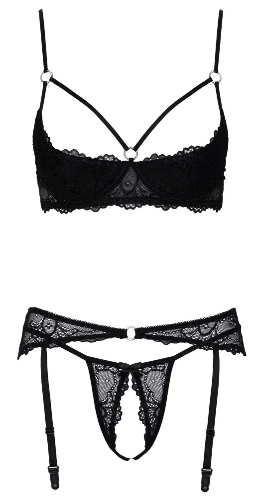 Čipkovaná súprava Cottelli Lingerie – čierna – Obrázok 3