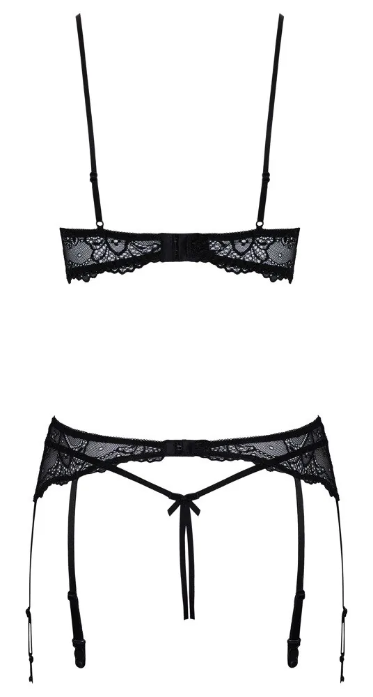 Čipkovaná súprava Cottelli Lingerie – čierna – Obrázok 4