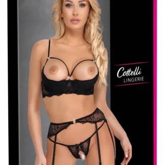 Čipkovaná súprava Cottelli Lingerie – čierna