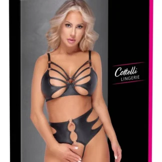 Cottelli Lingerie – súprava s otvorenými nohavičkami a krúžkami