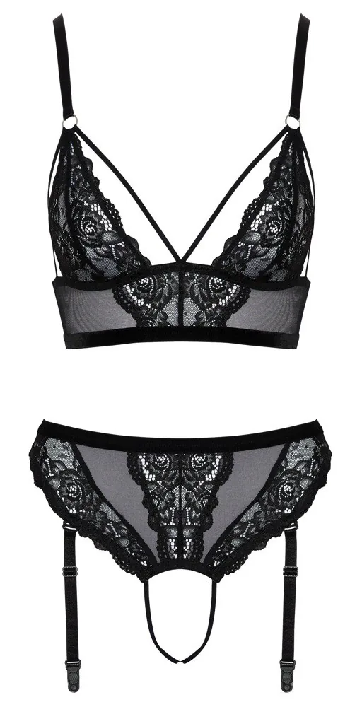 Cottelli Lingerie – braletka a otvorené podväzkové tangá – Obrázok 4