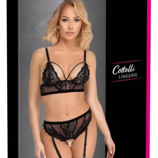 Cottelli Lingerie – braletka a otvorené podväzkové tangá