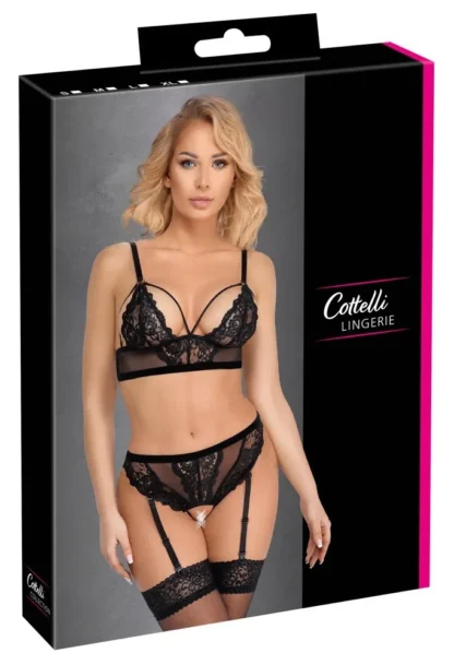Cottelli Lingerie – braletka a otvorené podväzkové tangá