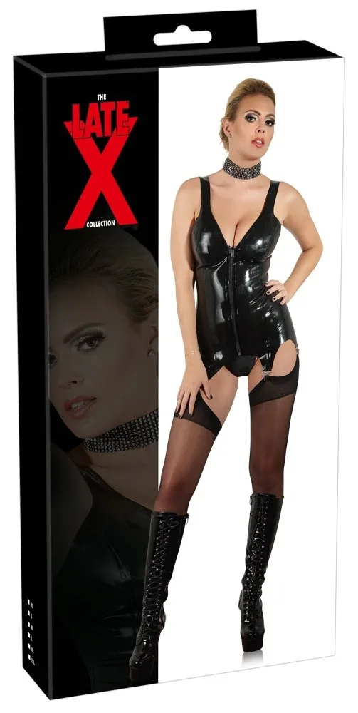 Latexový korzet basque čierny XL