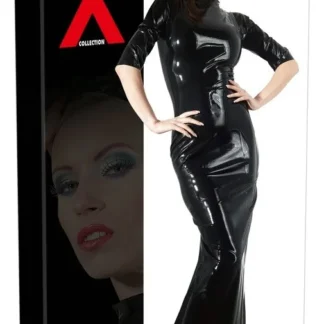 Latexové šaty čierne, veľkosť S