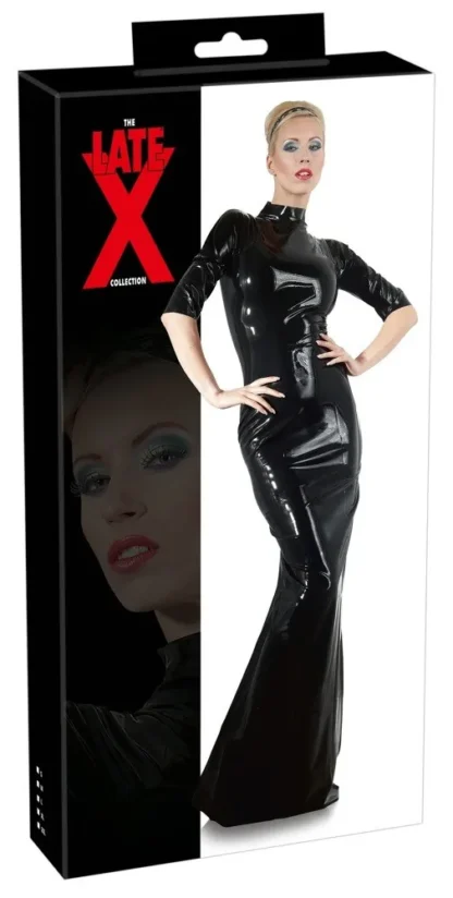 Latexové šaty čierne, veľkosť S