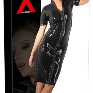 Latexové šaty so zipsom, S