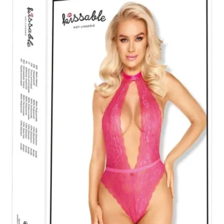 Čipkované body kissable ružové