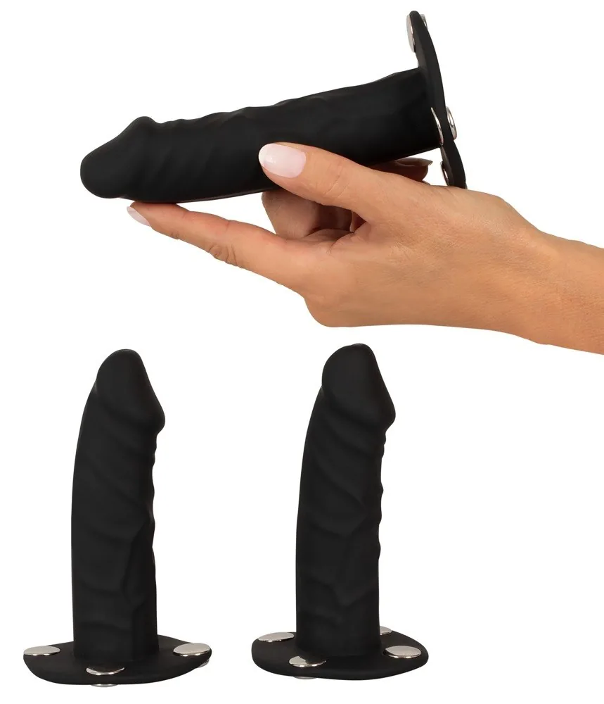 Bad Kitty strap-on postroj s 3 dildami, S/M – Obrázok 6