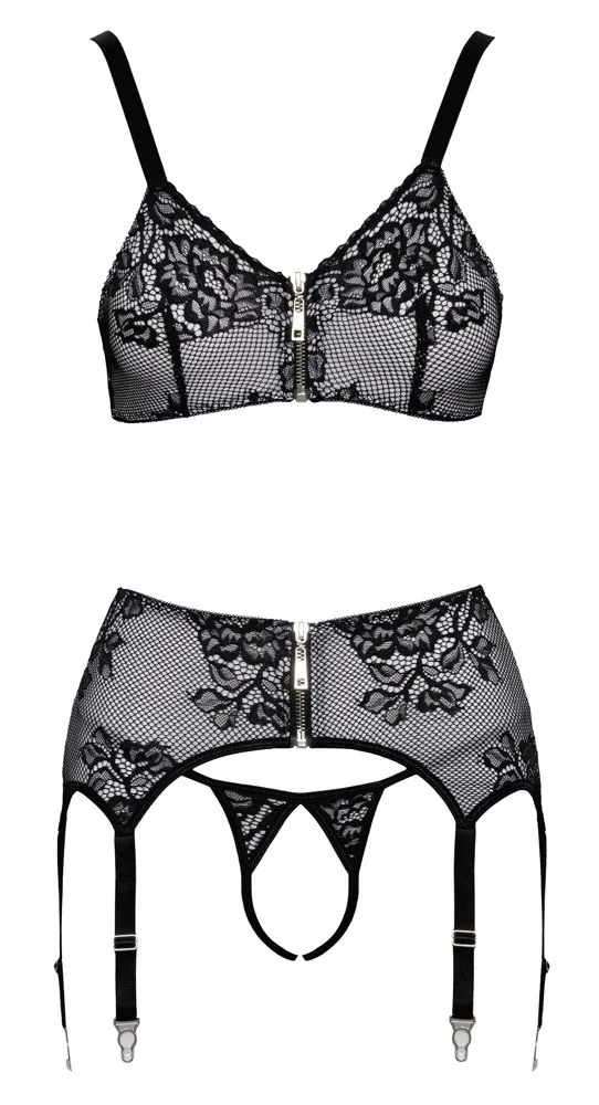 Súprava bielizne Bra Set čierno-biela S – Obrázok 3