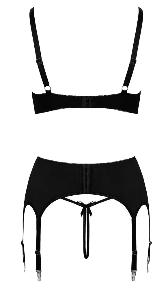 Súprava bielizne Bra Set čierno-biela XL – Obrázok 4