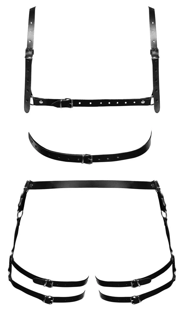 Kožený postroj Leather Harness Set M/L – Obrázok 3