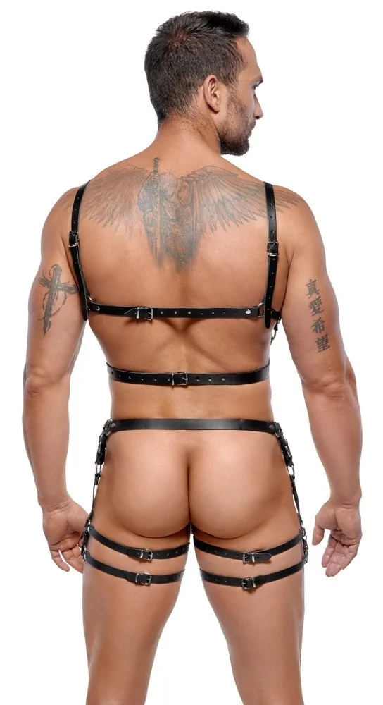 Kožený postroj Leather Harness Set M/L – Obrázok 7