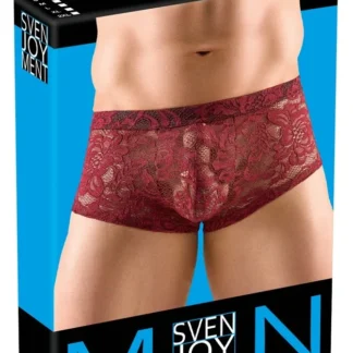 Pánske slipy Svenjoyment, čipkované červené – veľ. M