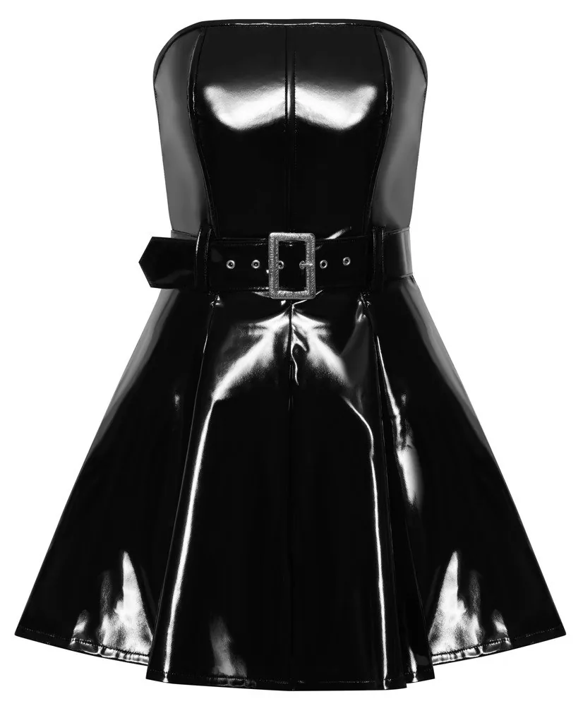 Vinylové šaty Black Level Flared XL – Obrázok 4
