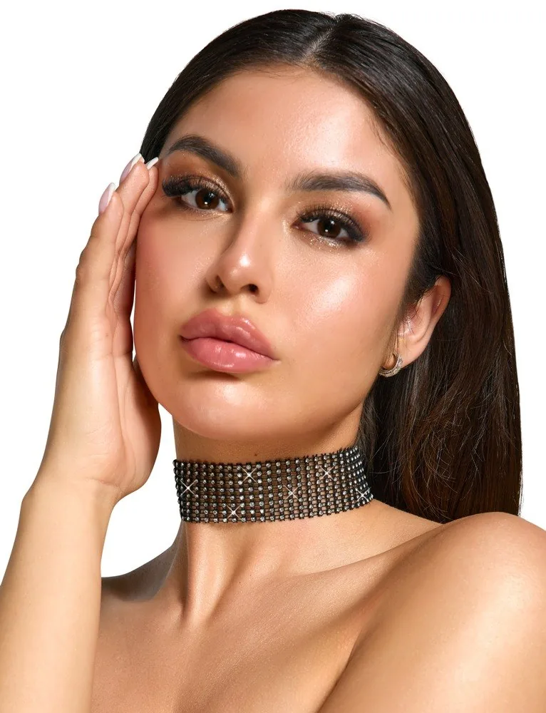 Náhrdelník choker Rhinestone Choker – Obrázok 4