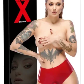 Červené latexové nohavičky s dildom 2XL
