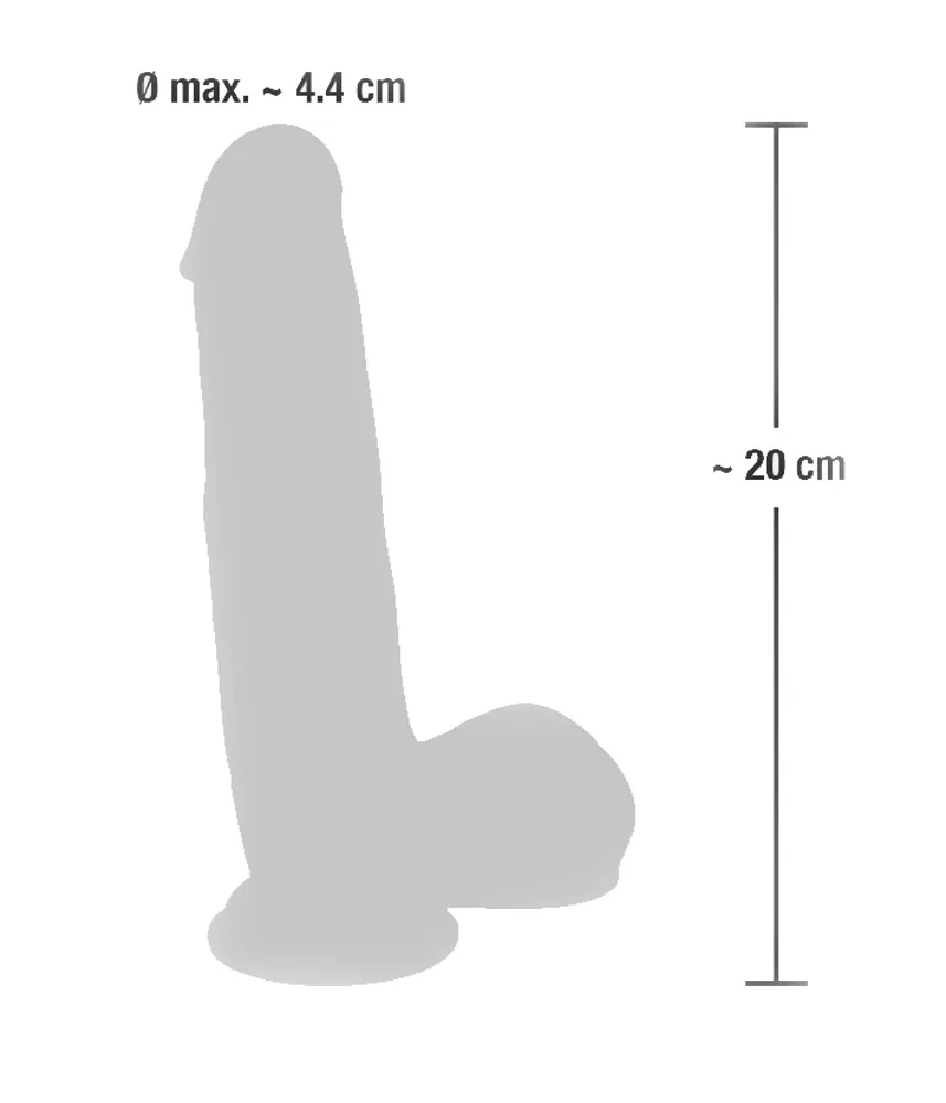 Realistické dildo Medical Silicone 20 cm – Obrázok 7