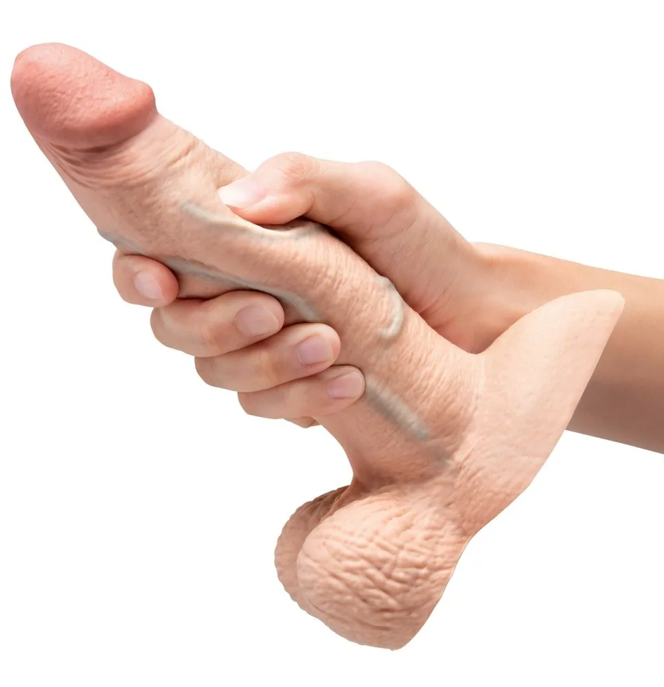 B-Vibe Slipskin 7″ hrubé realistické dildo – Obrázok 7