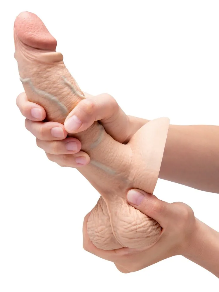 B-Vibe Slipskin 7″ hrubé realistické dildo – Obrázok 8
