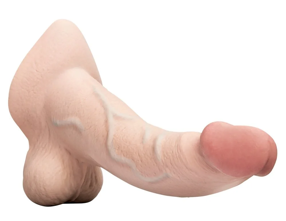 B-Vibe Slipskin 9″ zahnuté realistické dildo – Obrázok 5