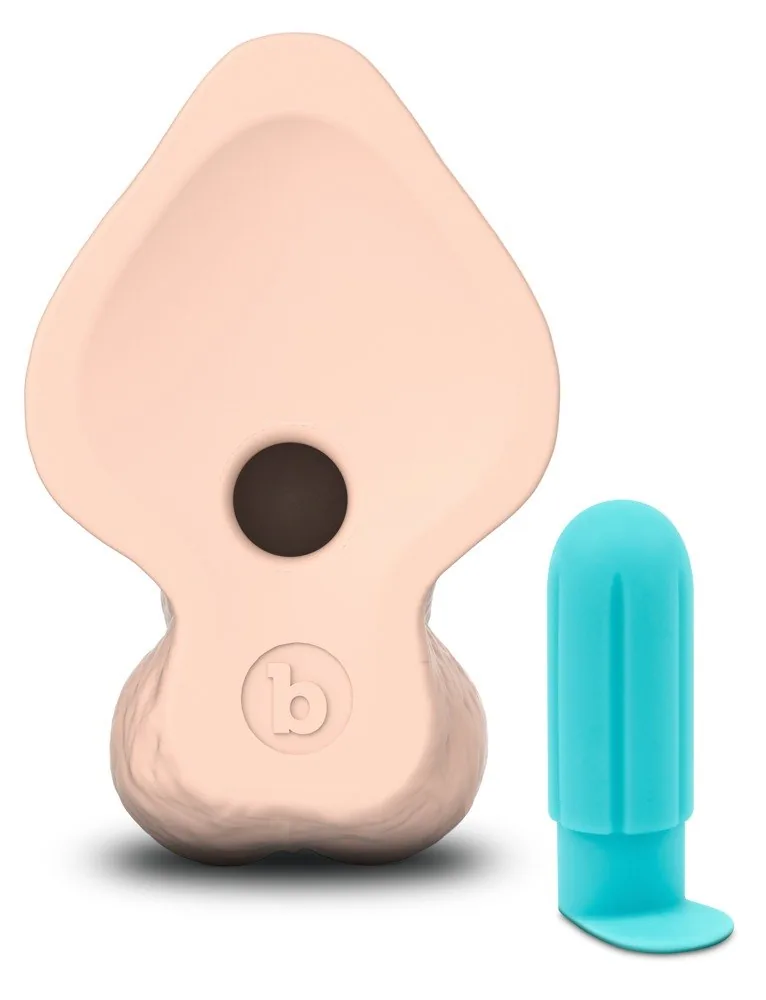 B-Vibe Slipskin 9″ zahnuté realistické dildo – Obrázok 7