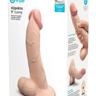 B-Vibe Slipskin 9″ zahnuté realistické dildo