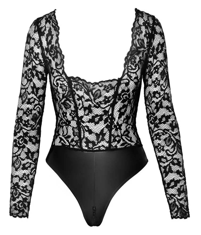 Noir Lace Body – čipkované body, veľkosť XL – Obrázok 4