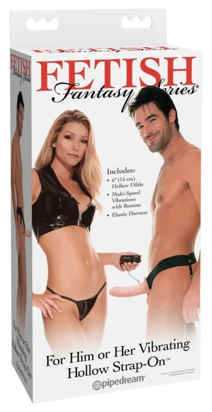 Vibračný dutý pripínací penis Hollow Strap-On