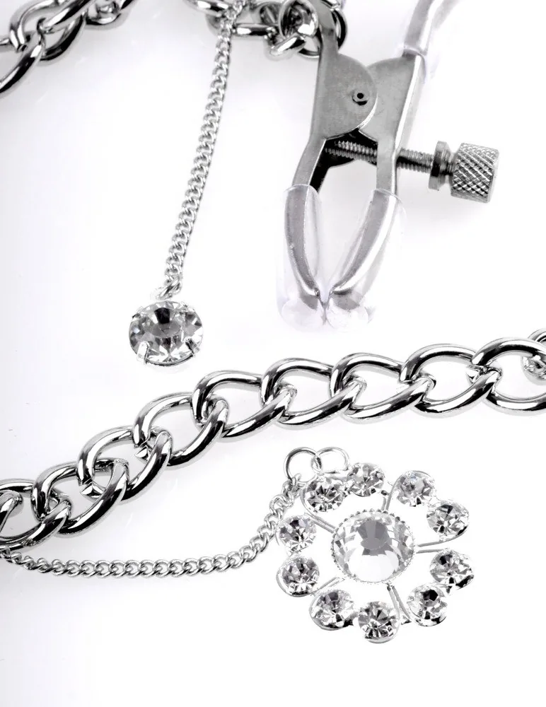Svorky na bradavky Crystal Nipple Clamps – Obrázok 3