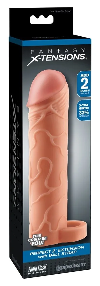 Návlek na penis Perfect s krúžkom, predĺženie 5,1 cm