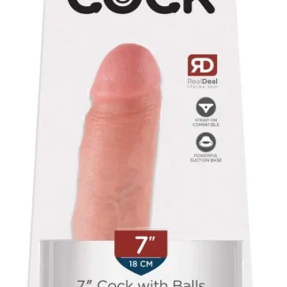 Realistické dildo King Cock so semenníkmi 19,4 cm