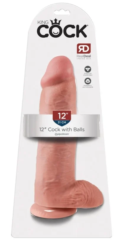 Realistické dildo King Cock so semenníkmi 30,5 cm