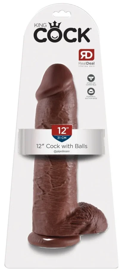 Realistické dildo 12" so semenníkmi