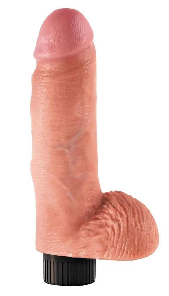 Dildo King Cock 7 Inch vibračné so semenníkmi – Obrázok 3