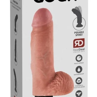 Dildo King Cock 7 Inch vibračné so semenníkmi