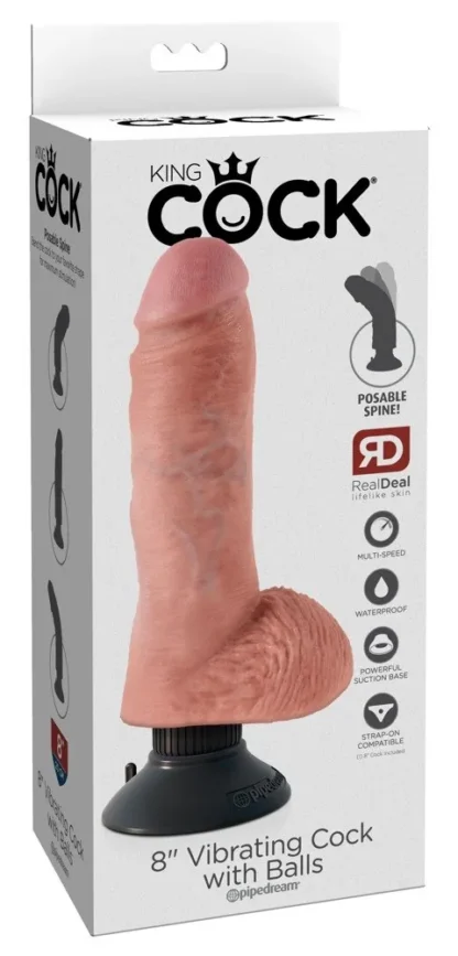Vibračné dildo Cock with Balls 8