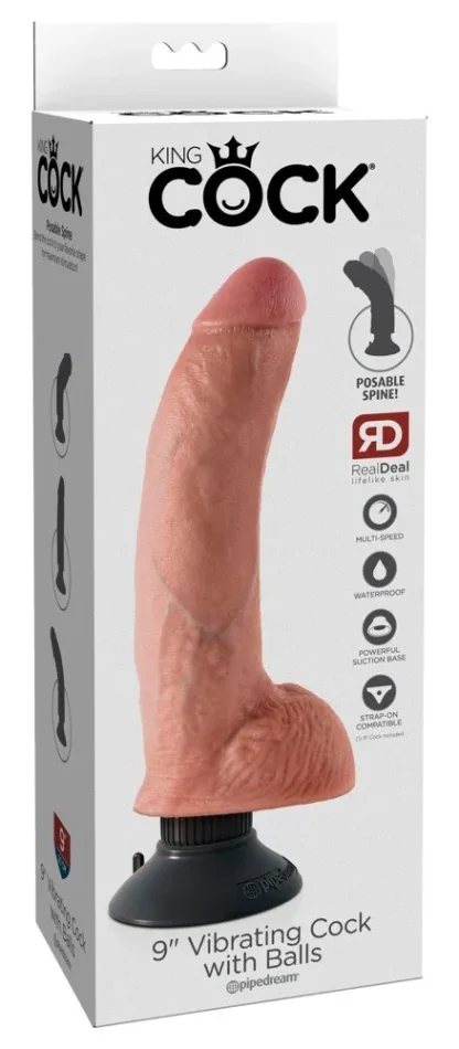 Vibračné dildo Cock with Balls 9