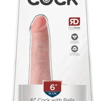 Realistické dildo King Cock 6" so semenníkmi