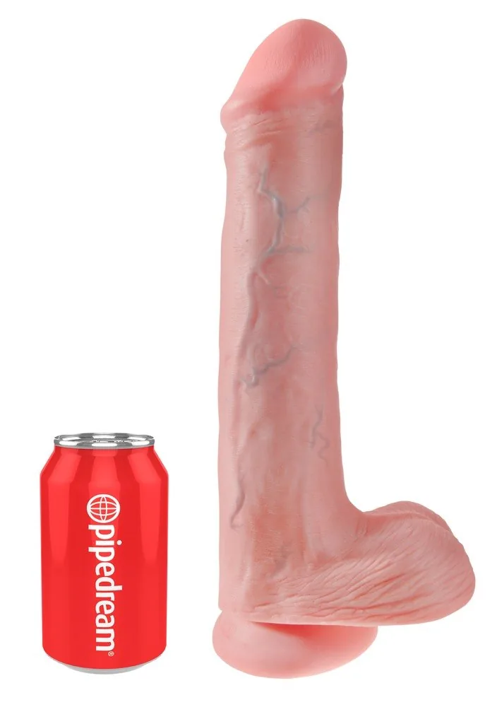 Realistické XXL dildo 13" so semenníkmi – Obrázok 2
