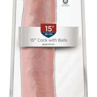 Realistické XXL dildo 15" so semenníkmi