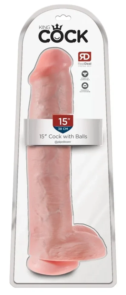 Realistické XXL dildo 15" so semenníkmi