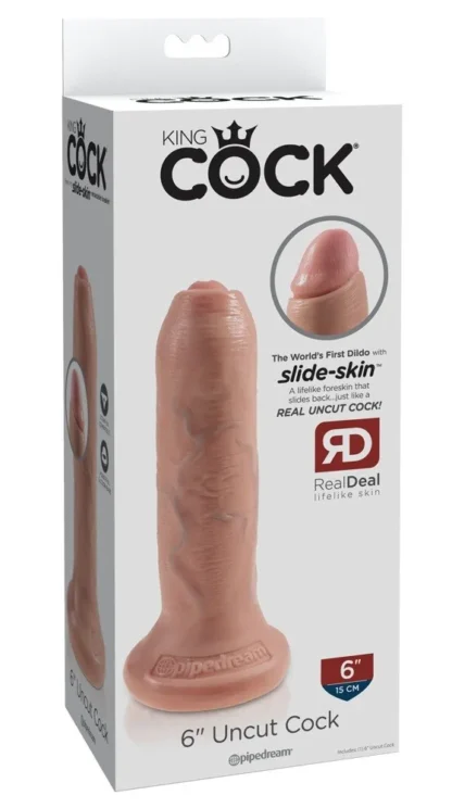 King Cock 6" dildo neobrezané – telové