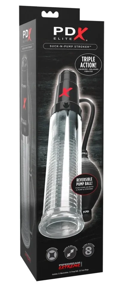 PDX Elite Suck-N-Pump Stroker – masturbátor s pumpou
