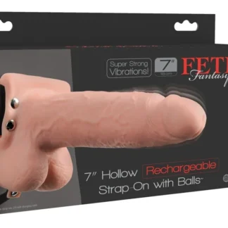 Nabíjací dutý pripínací vibrátor so semenníkmi 7"